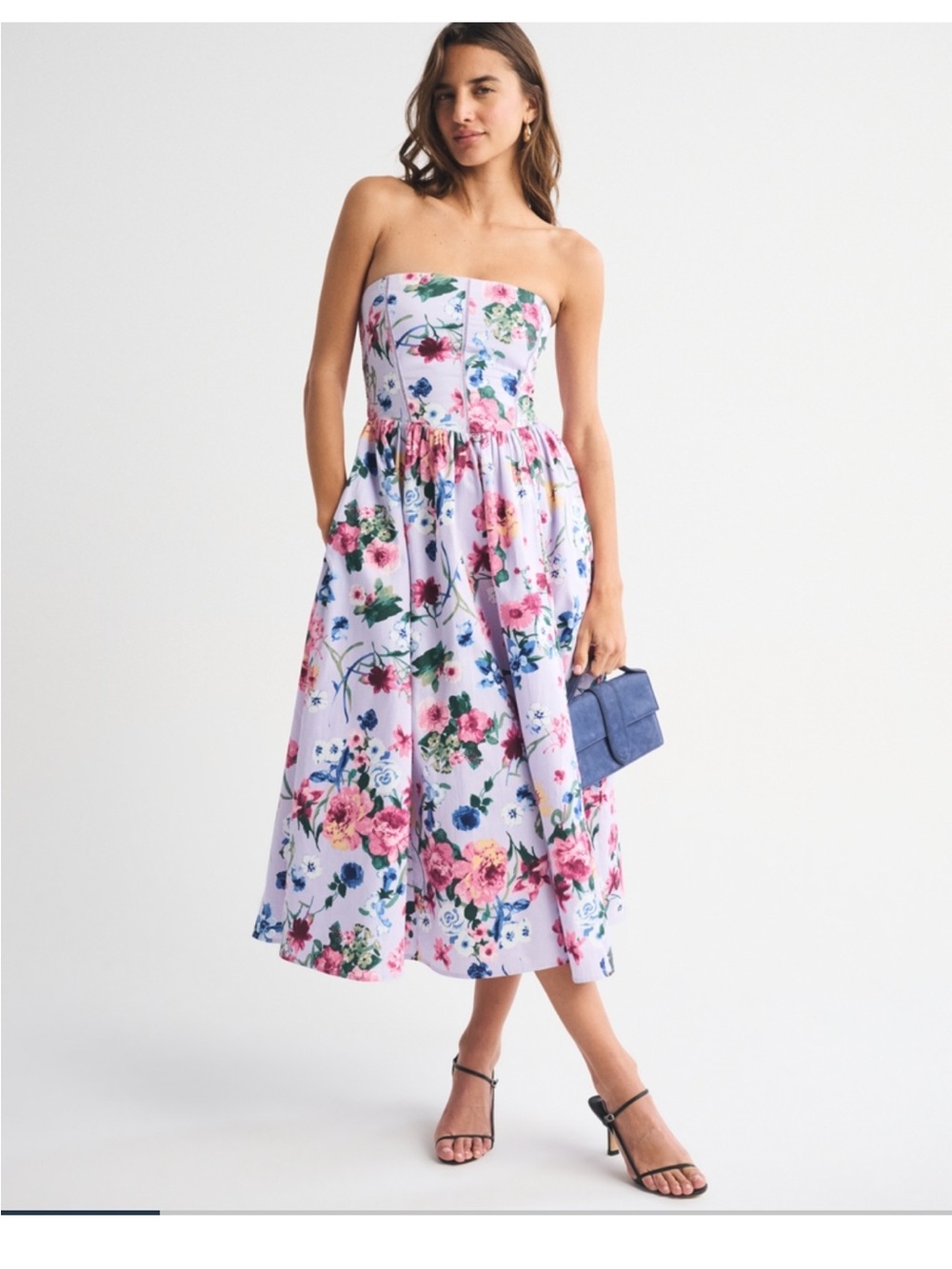 NWT Abercrombie bra free dipped waist midi dress